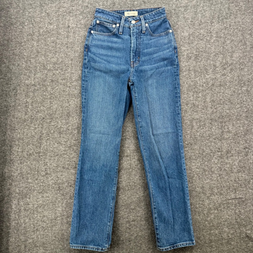 Madewell Curvy Perfect Vintage Straight Jean High Rise Medium Wash Blue Size 24